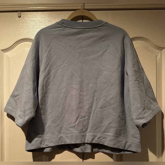 & Other Stories Light Blue Short Sleeve Boxy Crew Neck Sweatshirt - Size M - Picture 6 of 6